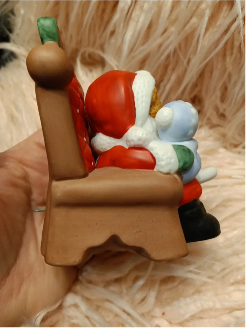 LUCY & ME 1986 Here Comes Santa Claus Music Box Santa List & Child Lucy Rigg